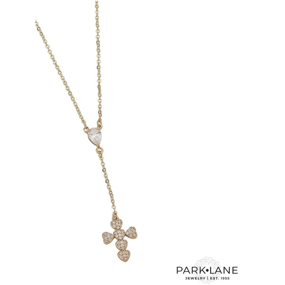 Park Lane Heaven Gold Tone Crystal Cross Necklace NIB